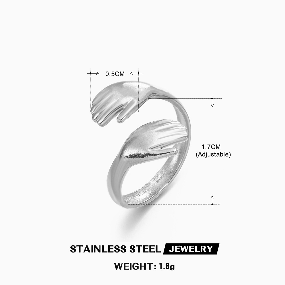 Minimalist Ring Stackable - Interlocking Embrace Ring For Women Stackable