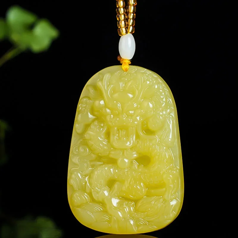 Luxury Gifts Jewelry & Watches Namfleg Mostar - Natural Green Jade Zodiac Dragon Pendant
