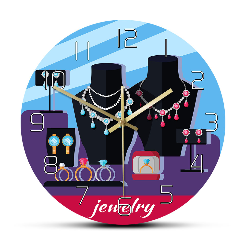 Jewelry And Watches Store - Jewelry Store Showcase Designed Wall Clock