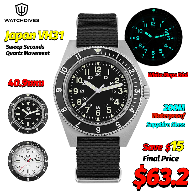 Jewelry And Watches Box - Watchdives WD1972 Quartz Watch Sapphire Luminous