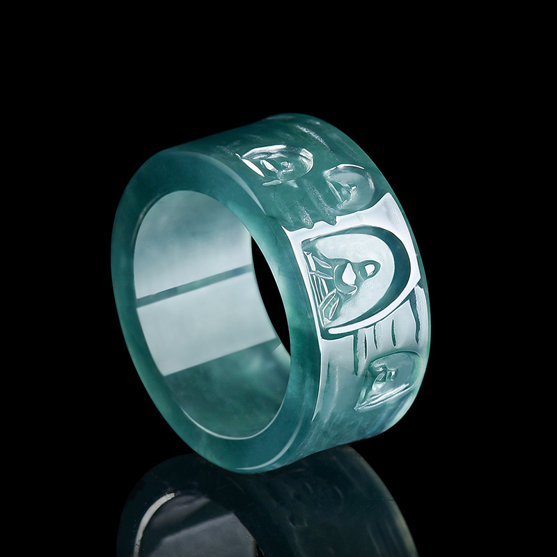 Luxury Gifts Jewelry & Watches Namfleg Mostar - Natural Burmese Jadeite Buddha Ring Luxury
