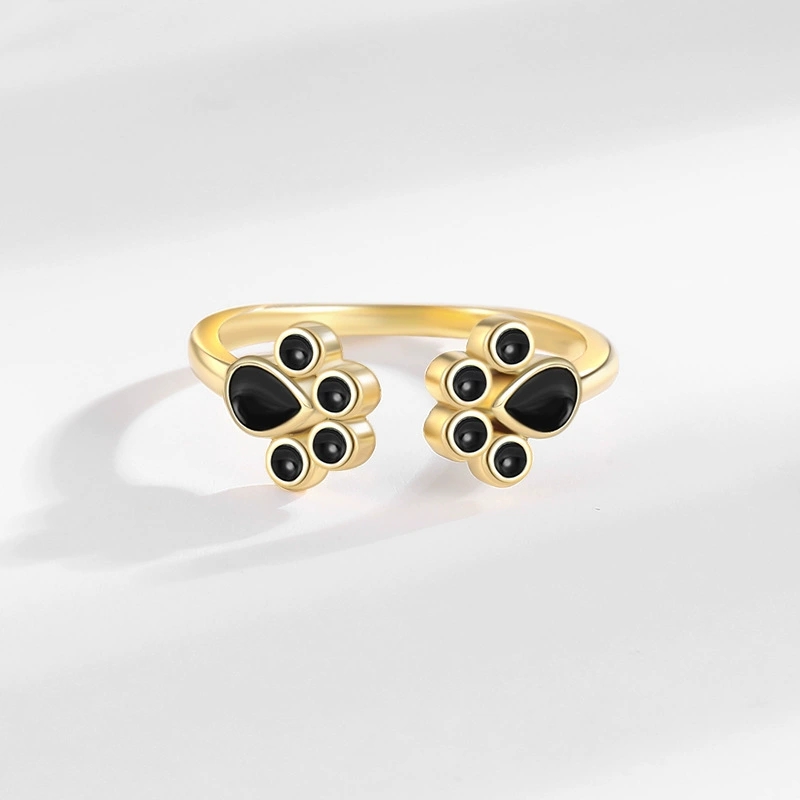 New Cute Cat Paw Open Ring, Ad - Minimalist Ring Stackable recension och pris