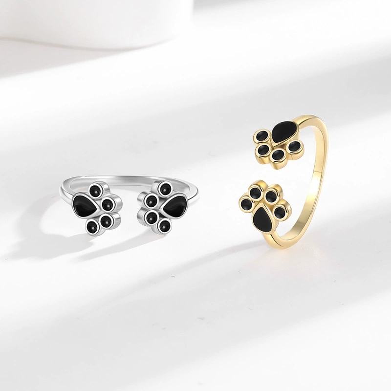New Cute Cat Paw Open Ring, Ad - Minimalist Ring Stackable recension och pris