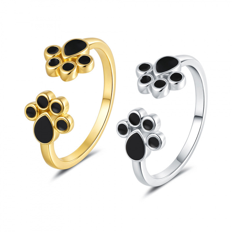 New Cute Cat Paw Open Ring, Ad - Minimalist Ring Stackable recension och pris