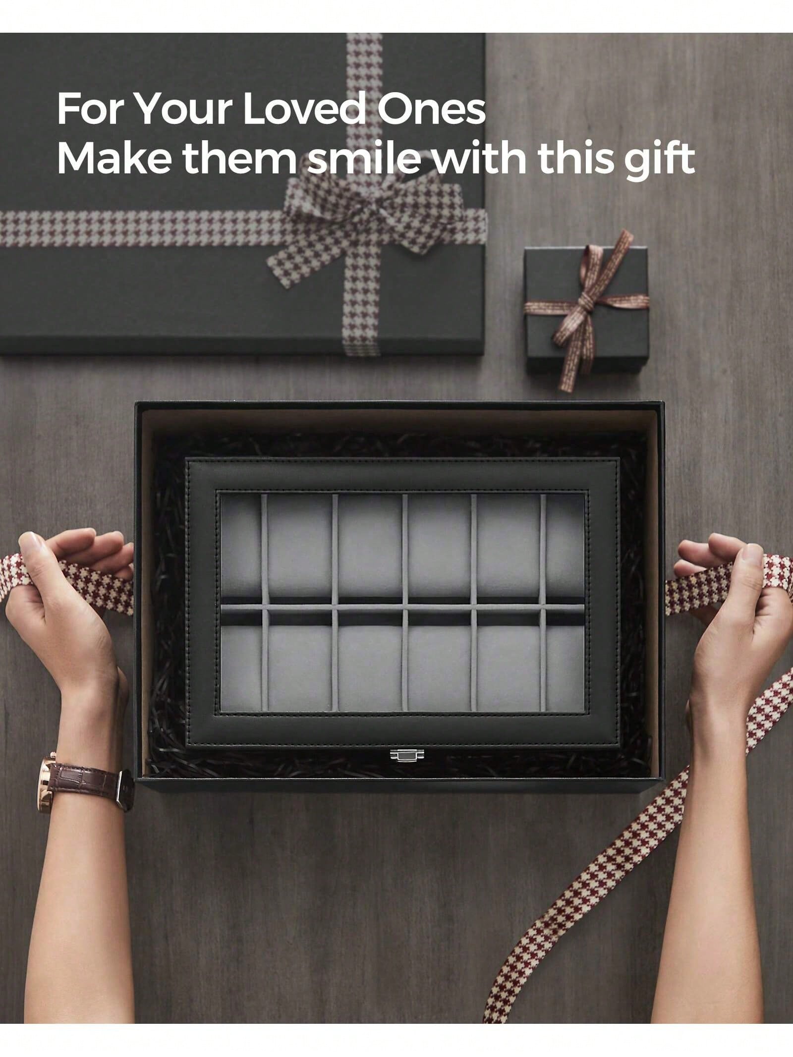 12-Slot Lockable Watch Box wit - Jewelry And Watches Box recension och pris