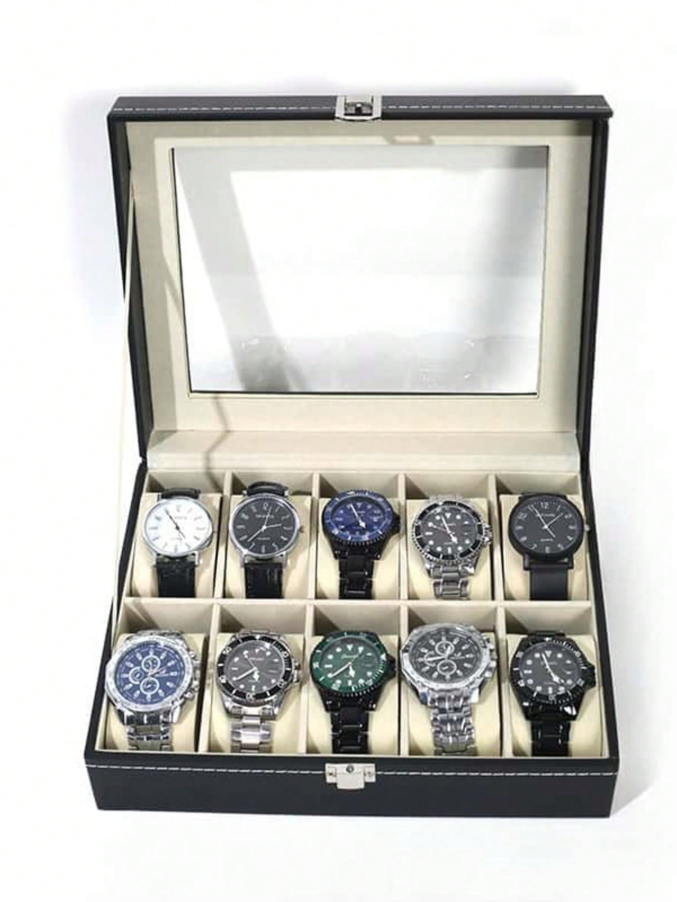 Leather Watch Box with Lock, L - Jewelry And Watches Box recension och pris