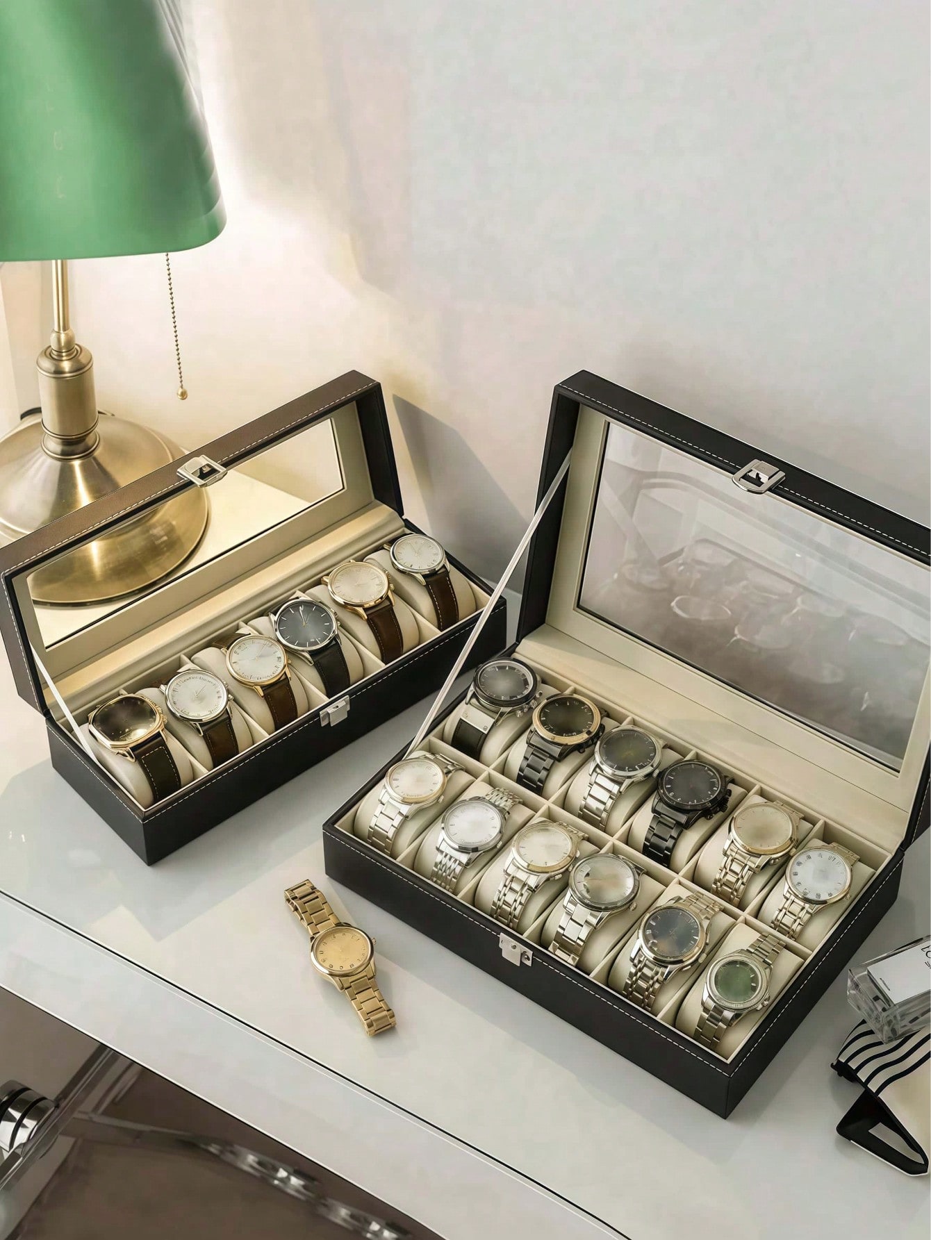 Leather Watch Box with Lock, L - Jewelry And Watches Box recension och pris