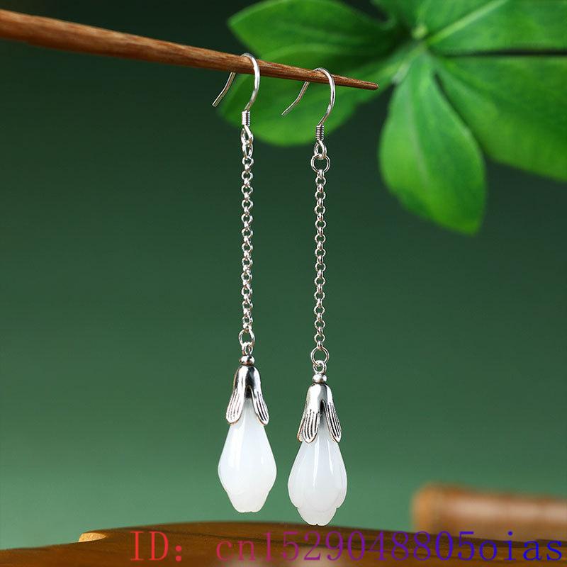 White Real Jade Flower Earring - Luxury Gifts Jewelry & Watches Namfleg Mostar recension och pris