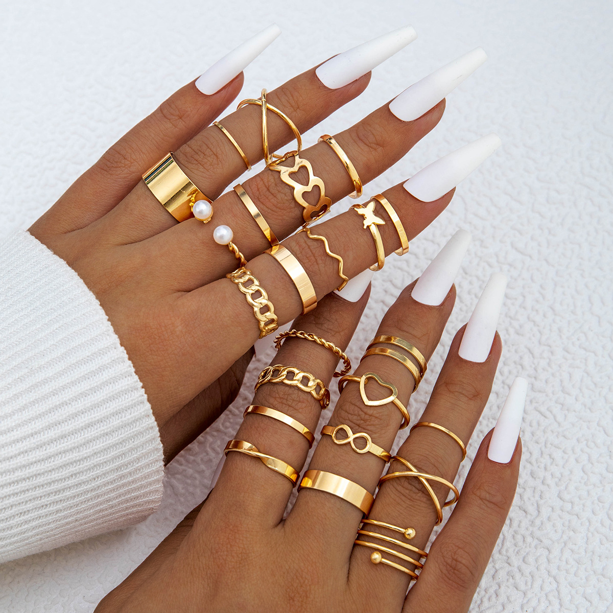 Butterfly Figure 8 Ring Set 14 - Minimalist Ring Stackable recension och pris