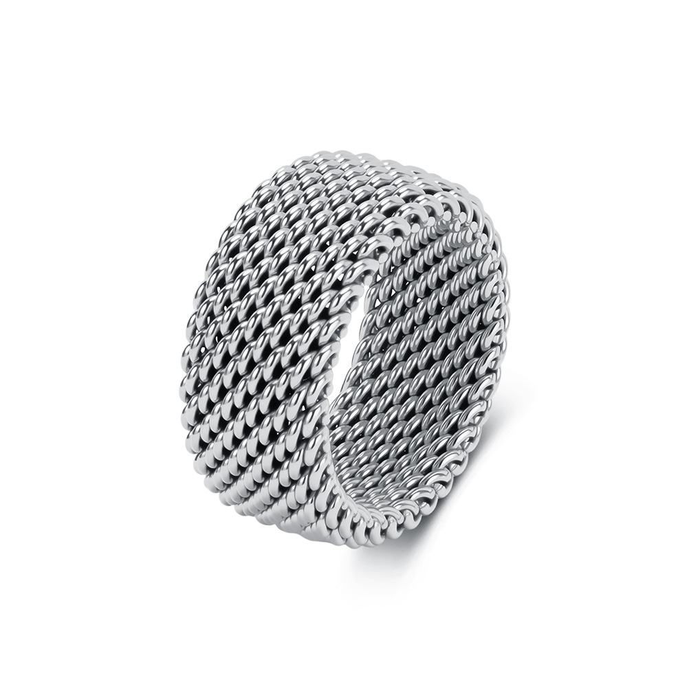 Trendy Stainless Steel Woven R - Minimalist Ring Stackable recension och pris