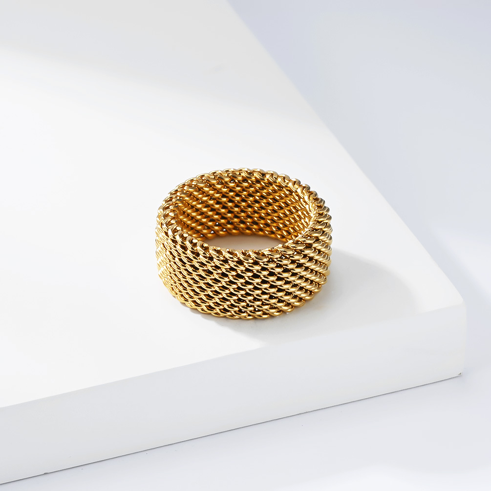 Trendy Stainless Steel Woven R - Minimalist Ring Stackable recension och pris