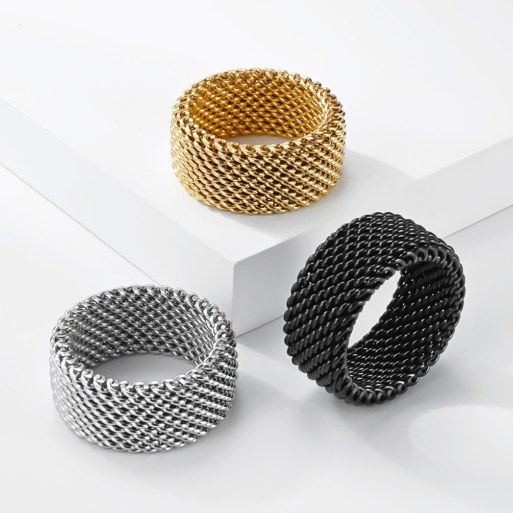 Trendy Stainless Steel Woven R - Minimalist Ring Stackable recension och pris