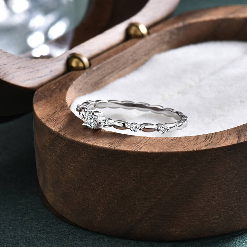 925 Sterling Silver Bamboo Sta - Minimalist Ring Stackable recension och pris