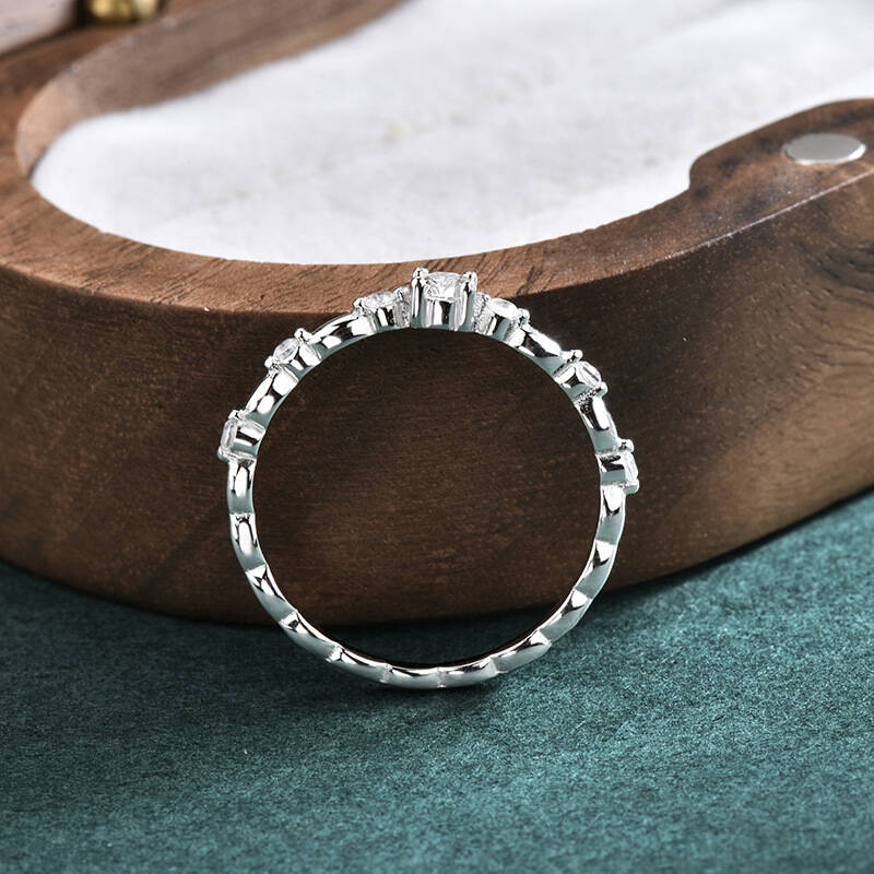 925 Sterling Silver Bamboo Sta - Minimalist Ring Stackable recension och pris