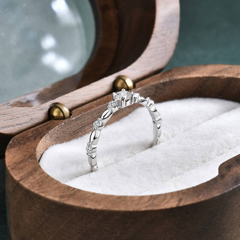 925 Sterling Silver Bamboo Sta - Minimalist Ring Stackable recension och pris