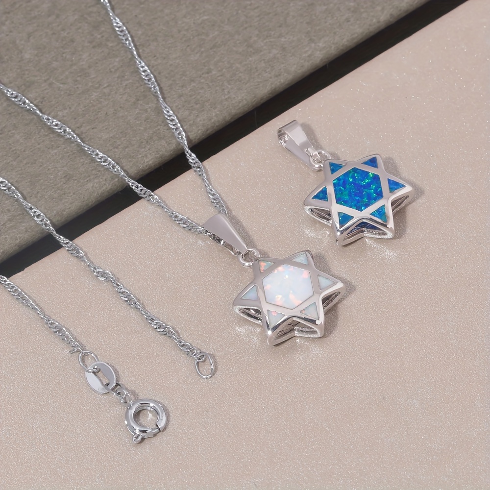 Star of David Opal Pendant Nec - Jewelry & Watches Spółka Z Ograniczoną Odpowiedzialnością Sp Z Oo recension och pris