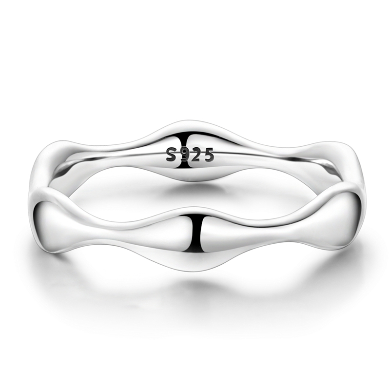 925 Sterling Silver Wavy Irreg - Minimalist Ring Stackable recension och pris
